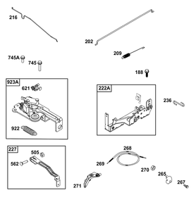 Controls Group Diagram and Parts List for 104M0B-0090-H5 100000 - 19Z999 Briggs and Stratton Engine